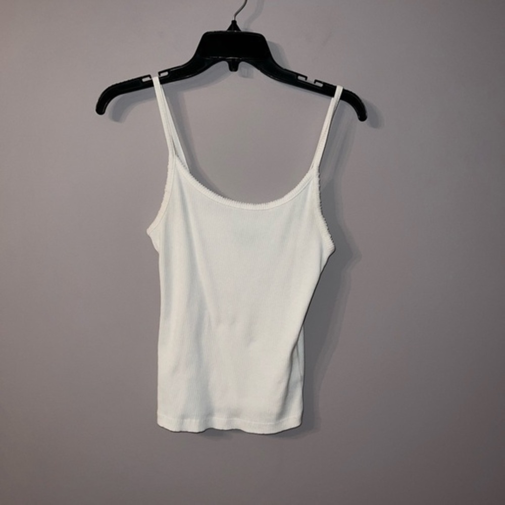 White ribbed tank top wild fable medium